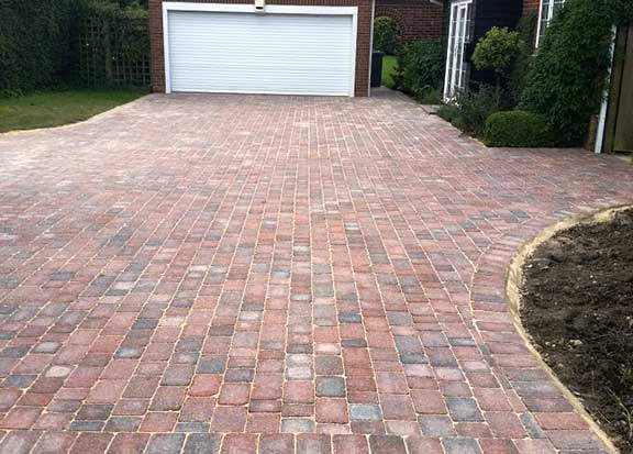 Block paving driveway by Ker-Way local Woodbridge builder.