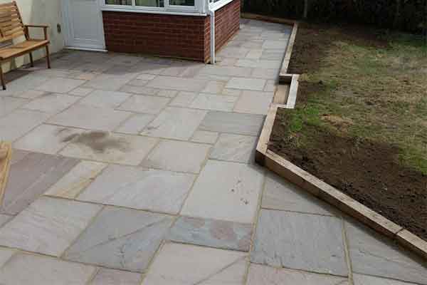 Patio laying by Ker-Way local Woodbridge builder.